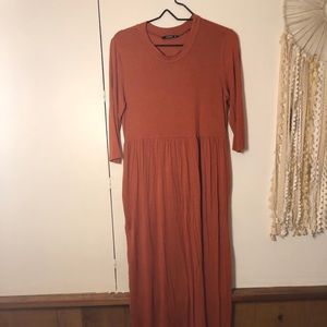 Orange floor length dress